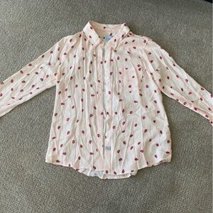 Rails Pink Strawberry Button-Up Shirt
